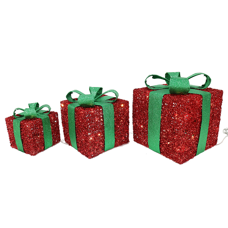 LED TINSEL PRESENTS SET/3 RED-GREEN | Starlight Christmas & Party ...