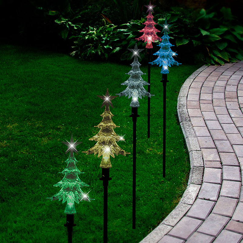 SOLAR TREE PATH POLES 5pc MULTI | Starlight Christmas & Party Superstore